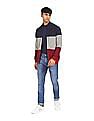 Tommy Hilfiger Men Blue Full Zipper Brand Logon Sweater