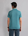 AD by Arvind Patterned Knit Slim Fit Polo Shirt