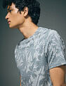 Flying Machine Crew Neck Tropical Print T-Shirt