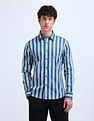 Flying Machine Vertical Striped Satin Shirt