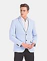 USPA Tailored Men Blue Slim Fit Solid Formal Blazer