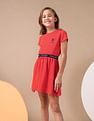 U.S. Polo Assn. Kids Girls Solid Fit And Flare Dress