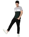 AD by Arvind Brand Print Colour Block Cotton T-Shirt