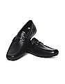 Calvin Klein Men Black Horsebit Leather Loafers