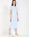 Tommy Hilfiger Cotton Crew Neck Midi Dress