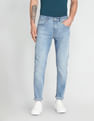 Flying Machine Slash Slim Tapered Fit Mid Rise Jeans