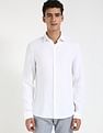 Calvin Klein Jeans Solid Slim Fit Plain Woven Shirt