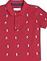 U.S. Polo Assn. Kids Boys Red Pique Printed Polo Shirt