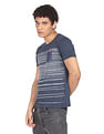 Flying Machine Horizontal Stripe Heathered T-Shirt