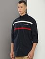 Tommy Hilfiger Relaxed Fit Split Global Stripe Shirt
