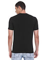 Calvin Klein Men Black Crew Neck Brand Print Cotton T-Shirt