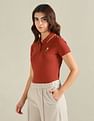 U.S. Polo Assn. Women Tipped Collar Pique Polo Shirt