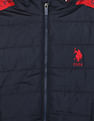 U.S. Polo Assn. Kids Brand Tape Detachable Hood Padded Jacket
