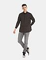 Tommy Hilfiger Men Black Allover Satin Windowpane Check Formal Shirt