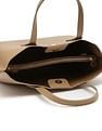 Tommy Hilfiger Solid Khaki Pu Handbags