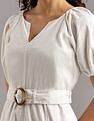 Tommy Hilfiger Cotton Split Neck A-Line Dress