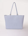 Tommy Hilfiger Solid Blue Pu Tote Bag