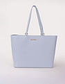 Tommy Hilfiger Solid Blue Pu Tote Bag