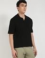 Calvin Klein Jeans Solid Regular-Fit Viscose Polo T-Shirt