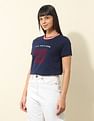 U.S. Polo Assn. Women Regular Fit Brand Printed T-Shirt