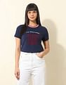 U.S. Polo Assn. Women Regular Fit Brand Printed T-Shirt