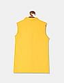 U.S. Polo Assn. Kids Girls Yellow Sleeveless Printed Polo Shirt
