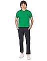 U.S. Polo Assn. Men Green Solid Short Sleeves Polo T-shirt