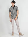 Arrow Sports Vertical Stripe Cotton Polo Shirt