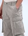Flying Machine Relaxed Fit Solid Cargo Trousers