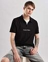 Calvin Klein Jeans Mens Black Logo Polo Shirts