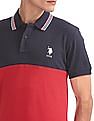 U.S. Polo Assn. Cut And Sew Panel Colour Block Polo Shirt