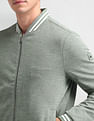 Arrow Sport Stand Neck Knitted Bomber Jacket