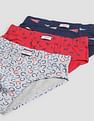 USPA Innerwear Boys Mid Rise Cotton Spandex OKB01 Briefs - Pack Of 3