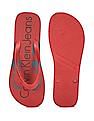 Calvin Klein Men Dark Red V-Strap Brand Print Slippers