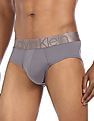 Calvin Klein Underwear Men Grey Mid-Waist Solid Cotton Briefs