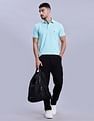 Tommy Hilfiger Mens Blue Solid Polo Shirt
