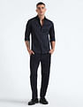 Flying Machine Solid Sateen Slim Shirt