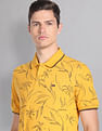 AD by Arvind Floral Print Cotton Polo Shirt