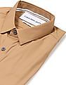 Calvin Klein Jeans Men Brown Slim Fit Colour Block Yoke Formal Shirt