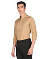 Calvin Klein Jeans Men Brown Slim Fit Colour Block Yoke Formal Shirt