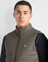 Flying Machine High Neck Sleeveless Reversible Jacket