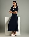 Tommy Hilfiger Viscose Polo Collar T-Shirt Dress