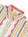 U.S. Polo Assn. Kids Girls Vertical Striped Lace A-Line Dress