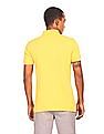 U.S. Polo Assn. Men Yellow Ribbed Collar Pique Polo Shirt