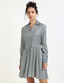 Tommy Hilfiger Viscose Spread Collar A-Line Dress