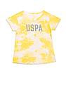 U.S. Polo Assn. Kids Girls Crew Neck Tie And Dye Print T-Shirt