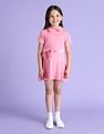 U.S. Polo Assn. Kids Girls Solid Mini Skater Dress