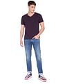 Flying Machine Mid Rise Lightly Distressed Stone Wash Jeans