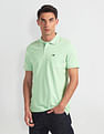 Arrow Sports Patterned Collar Solid Polo Shirt