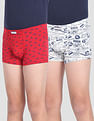 USPA Innerwear Boys Mid Rise Cotton Spandex OKT01 Trunks - Pack Of 2